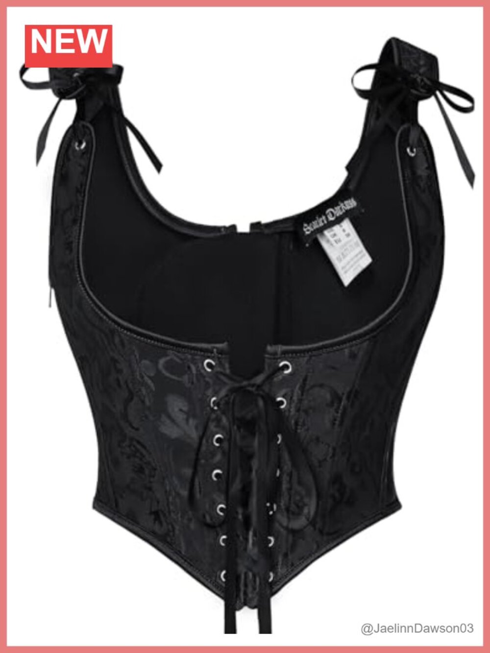 Renaissance Underbust Corset Top Jacquard Lace-Up Bustier Women